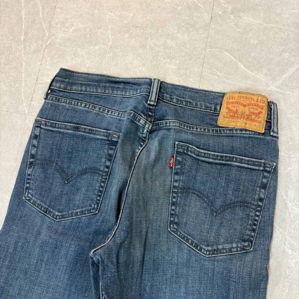 Levis 514 Straight Fit Mens Jeans Blue Denim W33 L32 Medium Wash 2795